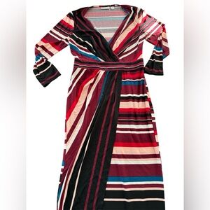 New York & Company Striped Long Sleeve Dress XS